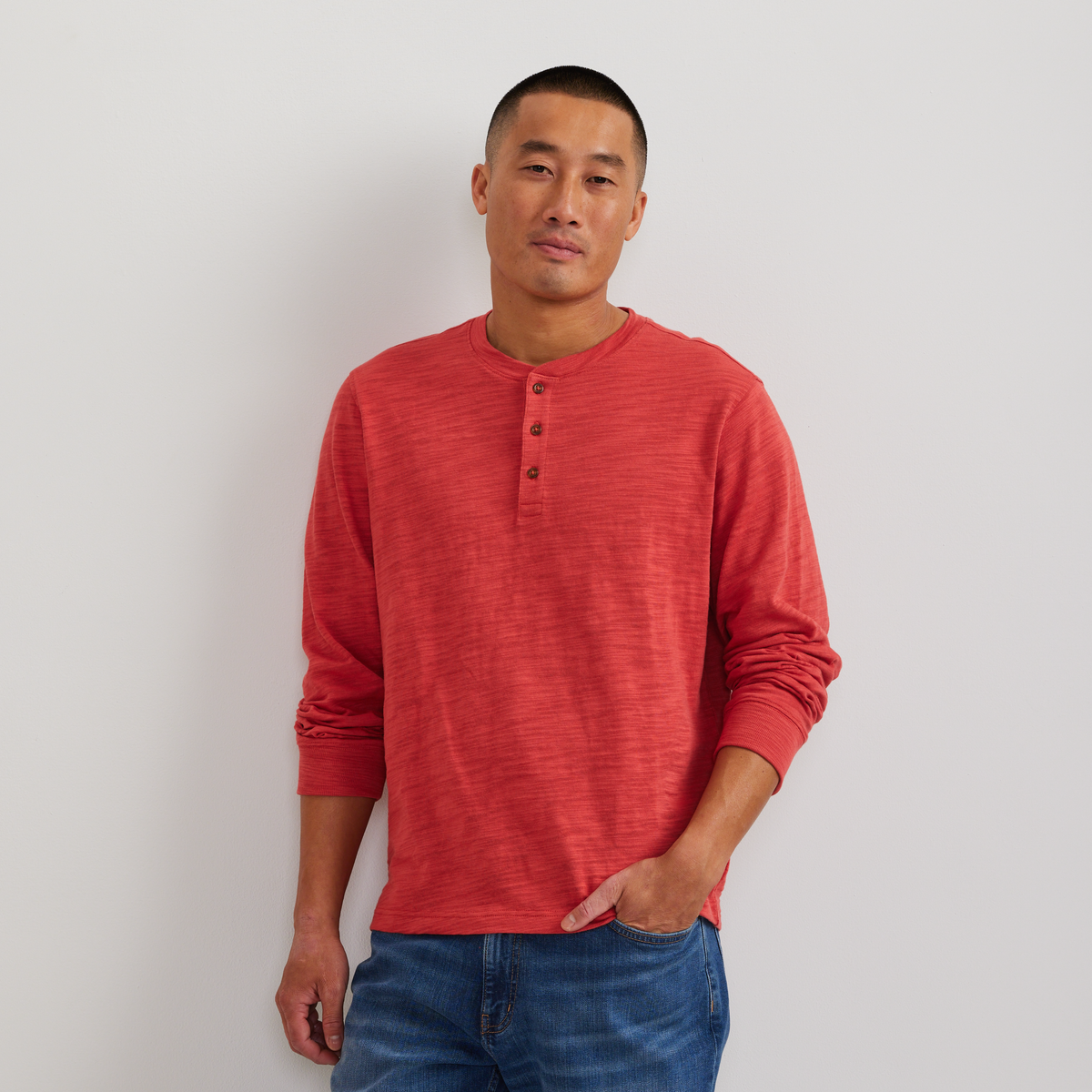 Men's Slub Jersey Henley